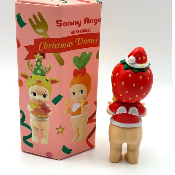 New Sonny Angel Strawberry Mini Figure, Christmas Dinner Series, Open Box - Picture 2 of 5